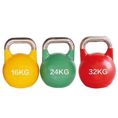 Überzogenes farbiges 52kg Crossfit Gummitraining Stahlgewichts-Eisen-Turnhalle Kettlebell