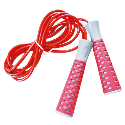 Das leichte Turnhallen-Seilspringen, das PVC-Griff überspringt, fertigte Logo Home Exercise besonders an